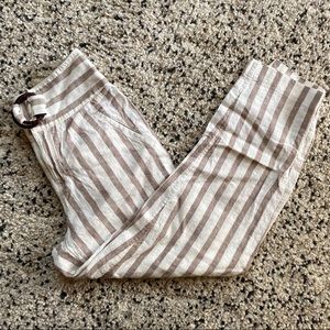Anthropologie stripped paper bag waist trousers